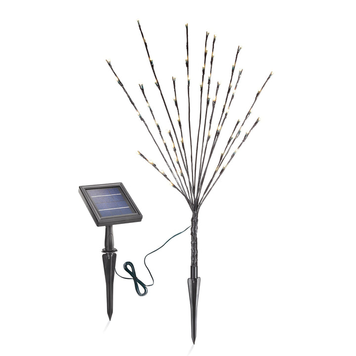 Esotec Solar Lichterzweige, 60 LEDs, Akku, flexibel biegbar, Dekokbeleuchtung, Gartenstecker, Lichte