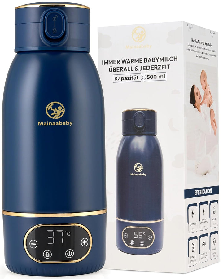 Tragbarer Flaschenwärmer für Babyflaschen – Baby Bottle Warmer mit Akku für unterwegs – präzise Temp
