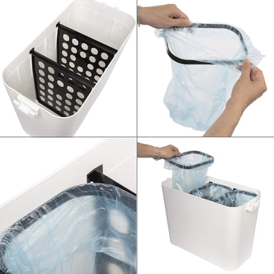 ONVAYA® Mülltrennsystem Tom | Mülltrennung mit mehreren Fächern | Mülleimer in creme-weiss | Abfalle