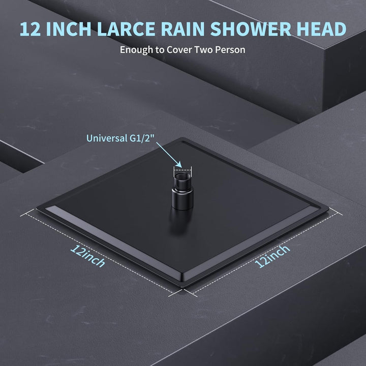 12 Zoll (30cm) Regendusche Duschkopf – Edelstahl, Hochdruck, Ultradünn, 360° Schwenkbar – Grosser Lu