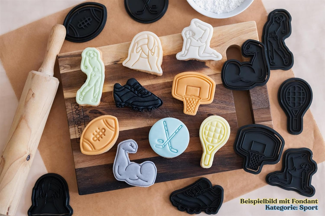 Plätzchenform Tischtennis aus PLA – Backspass für Sportfans, 3 Motive mit Stempel, Ping Pong Design,