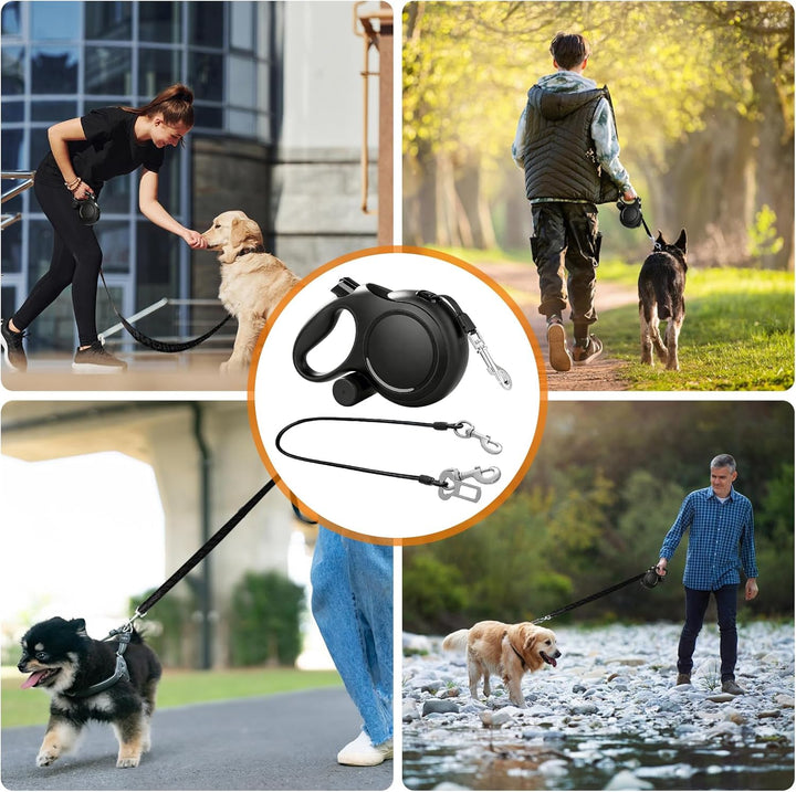 GOMETY Hundeleine 8m Beissschutz, Einziehbare Rollleine für Hunde Robuste Flexileine 360°Anti-Verwic