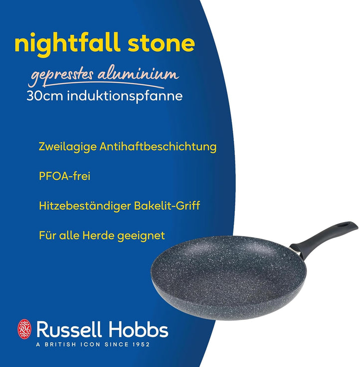 Russell Hobbs Bratpfanne 30cm, Pfanne Induktion mit Antihaftbeschichtung, Beschichtete Pfanne für al