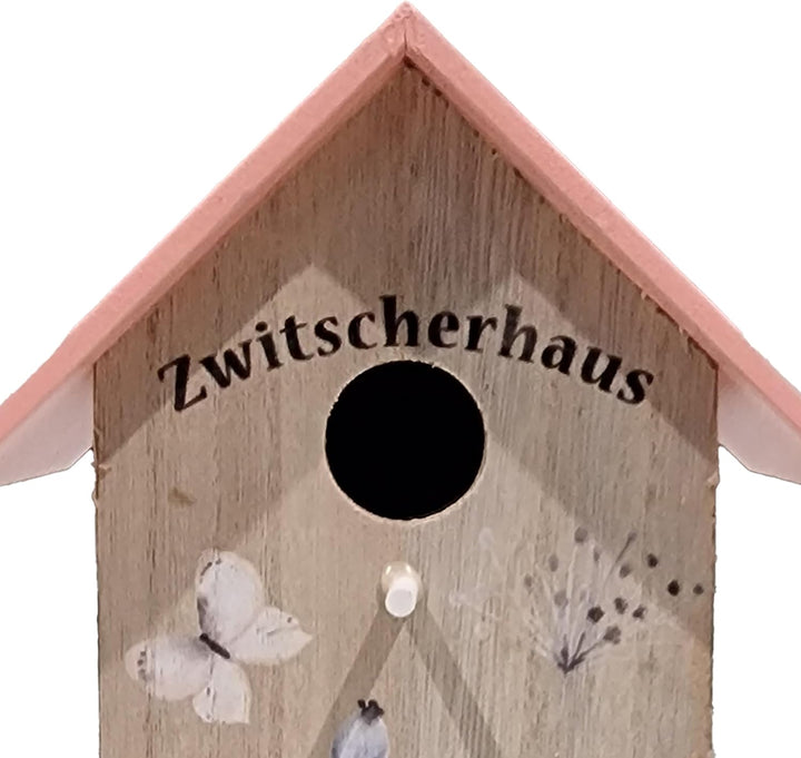 Nistkasten, versch. Ausführungen, 22 x 12 x 16 cm, aus Holz (Rosa Dach, 22 x 12 x 16 cm) Rosa Dach 2