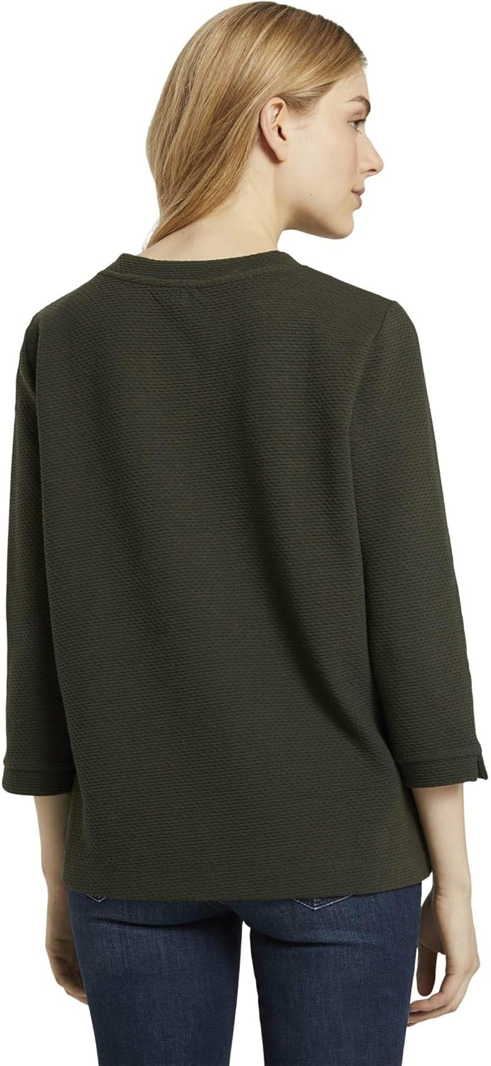 TOM TAILOR Damen Sweatshirt dunkelgrün S