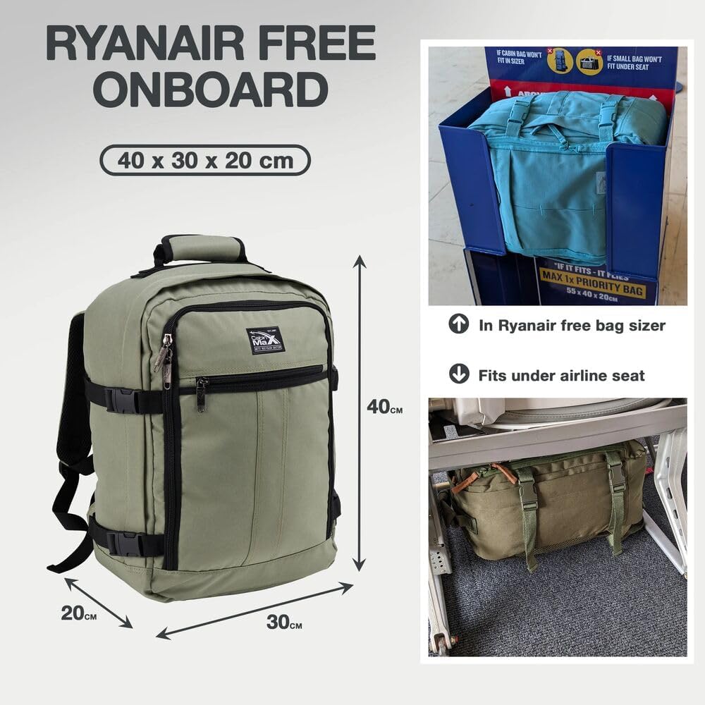 Cabin Max Metz - 40x30x20 Rucksack : Ideales Handgepäck und Reiserucksack für Flugzeug, Reisetasche