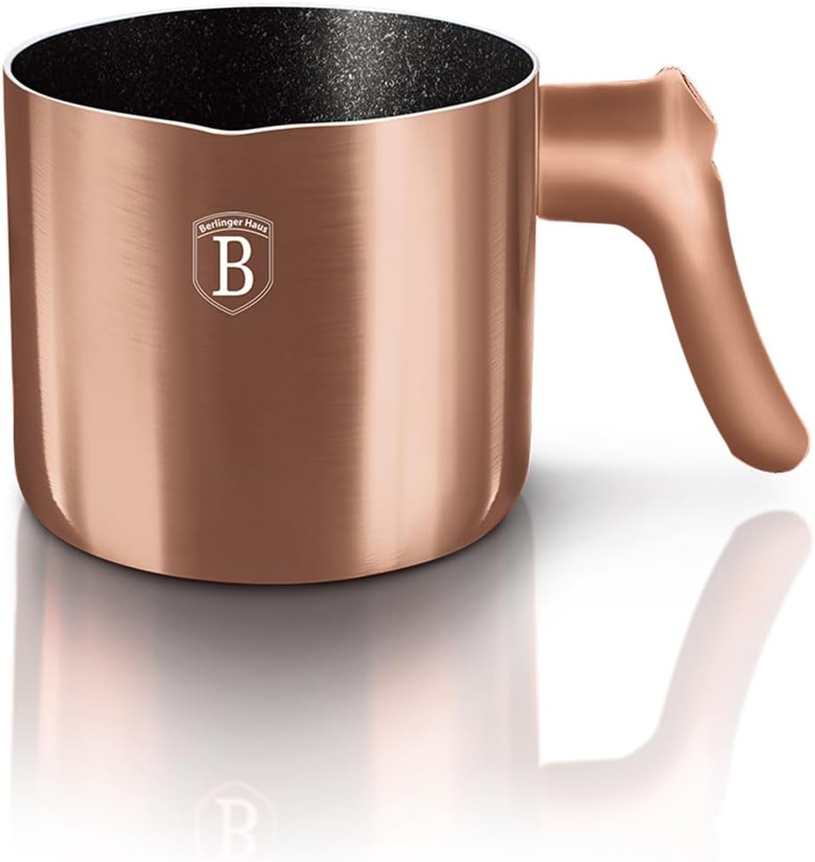 Granit Milchtopf Töpf für Milch 1.2L mit Antihaftbeschichtung BERLINGER HAUS Rose Gold BH-1966