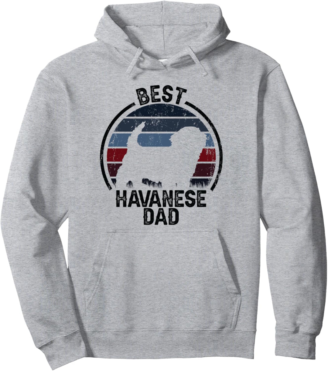 Best Dog Father Dad – Vintage Havanese Pullover Hoodie