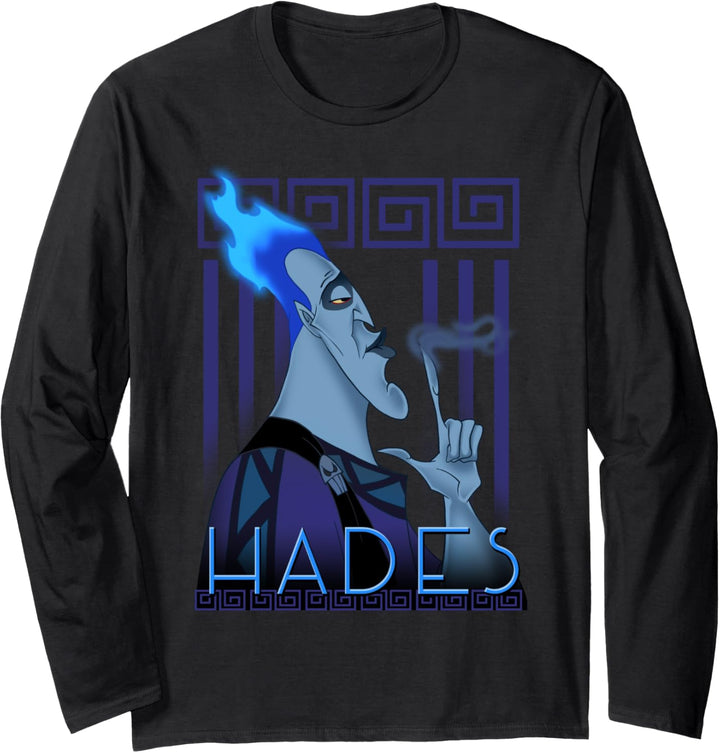 Disney Villains Hades Finger Smoke Profile Portrait Langarmshirt