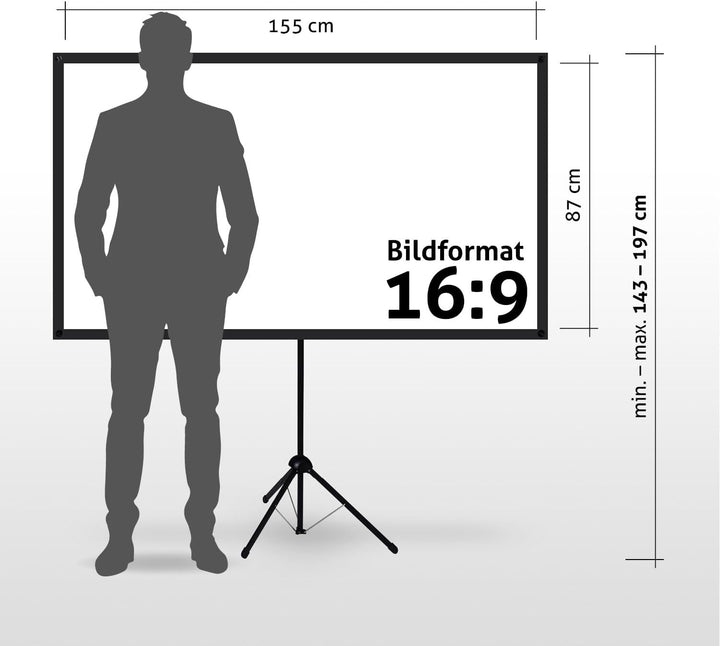 ESMART Expert X-Type Ultralightweight Stativ-Leinwand [Grössenauswahl] 155 x 87 cm (70") 16:9 | Heim