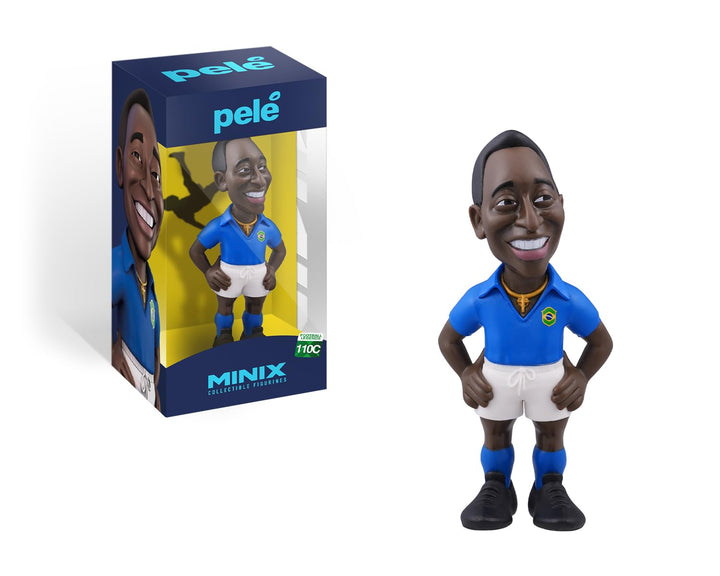 MINIX - Fussball Stars #110C – Brasilien Set 2 – Fussball Legend Pele – Sammelfigur, 12 cm