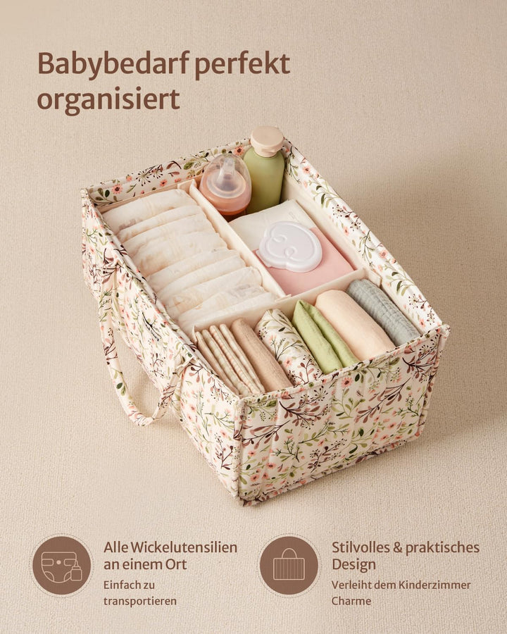 Blissful Diary Wickeltisch-Organizer, Wickelkorb für die Wickelstation, Stilvoller Wickelorganizer f