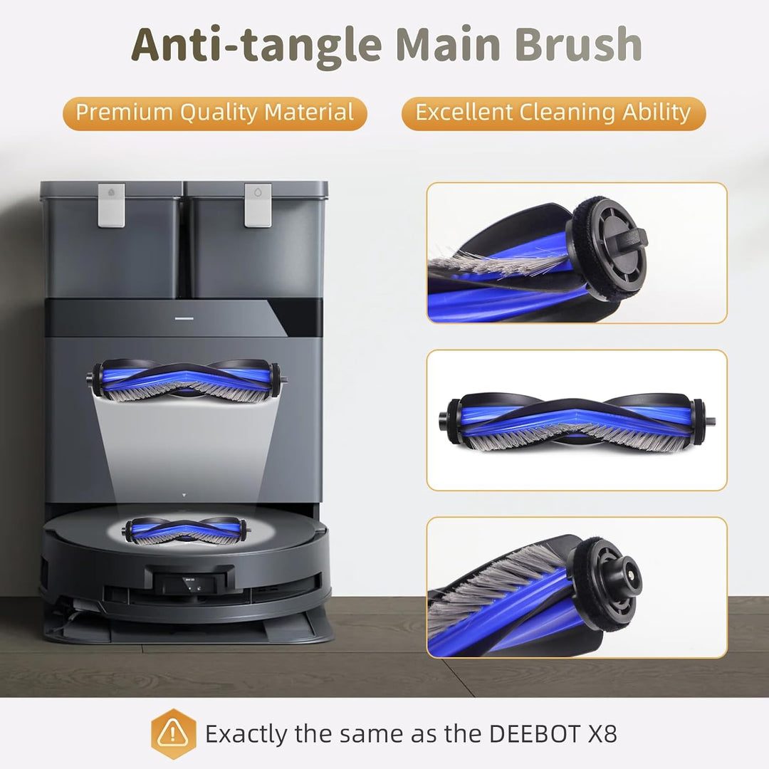 VIEWALL Zubehör für ECOVACS DEEBOT X8 PRO Omni /X8 Omni Staubsauger,1 Hauptbürste, 2 Rolle Wischtüch