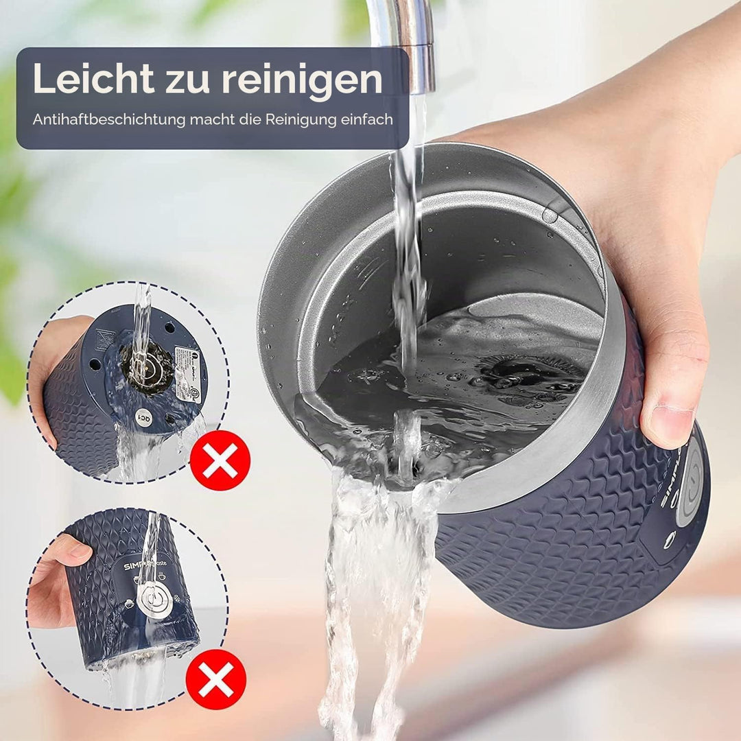 SIMPLETASTE Milchaufschäumer, 4 in 1 Elektrischer Automatischer Milchschäumer für Heissen und Kalten