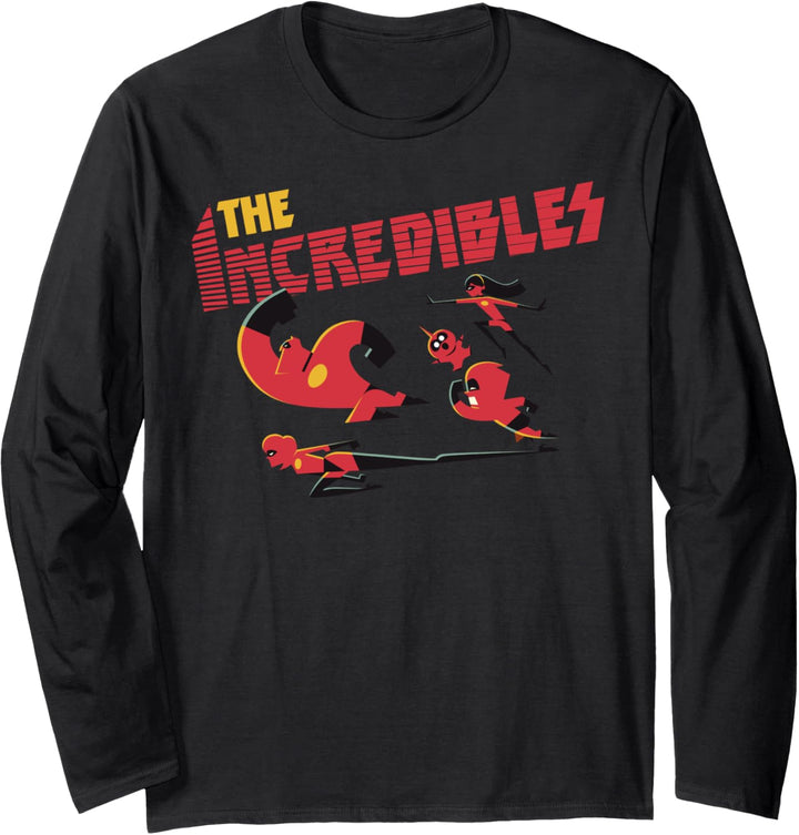Disney Pixar Incredibles Line Art Logo Langarmshirt