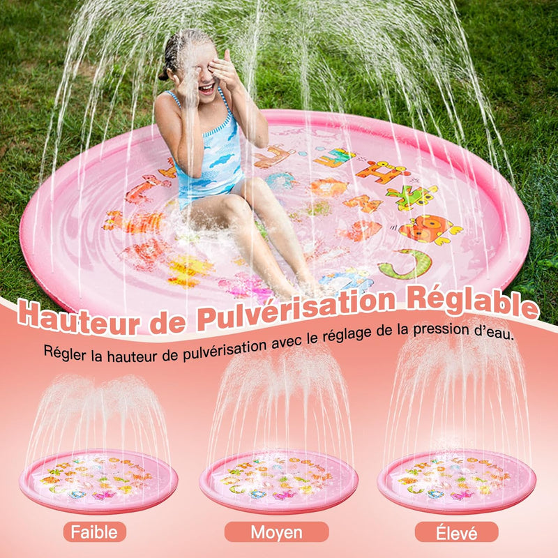 Anpro 172cm/68 Splash Pad, Sprinkler Wasser Spielmatte, Sommer Garten Wasserspielzeug für Baby, Kind