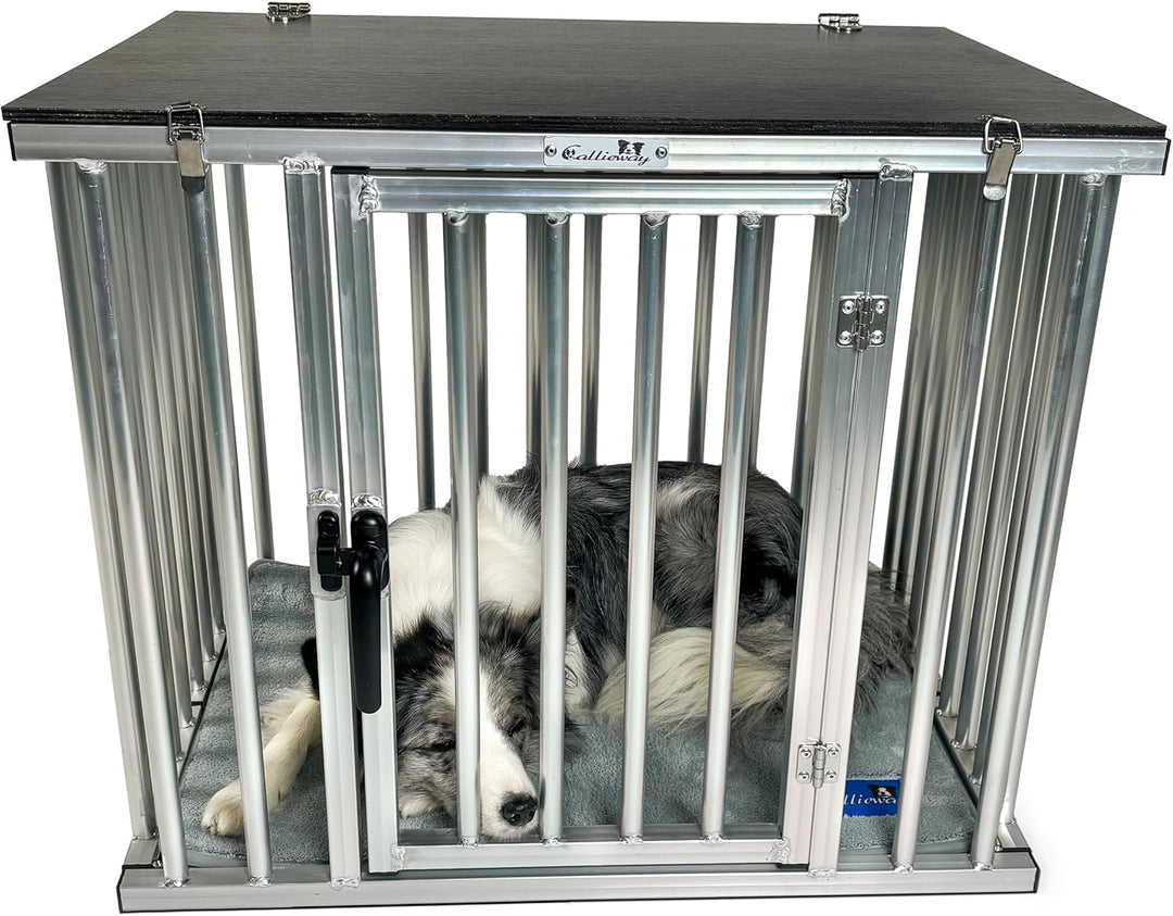 Callieway Faltbare/Klappbare ALU DOGBOX/Hundebox/Transportkäfig klappbar (XLarge), XLarge