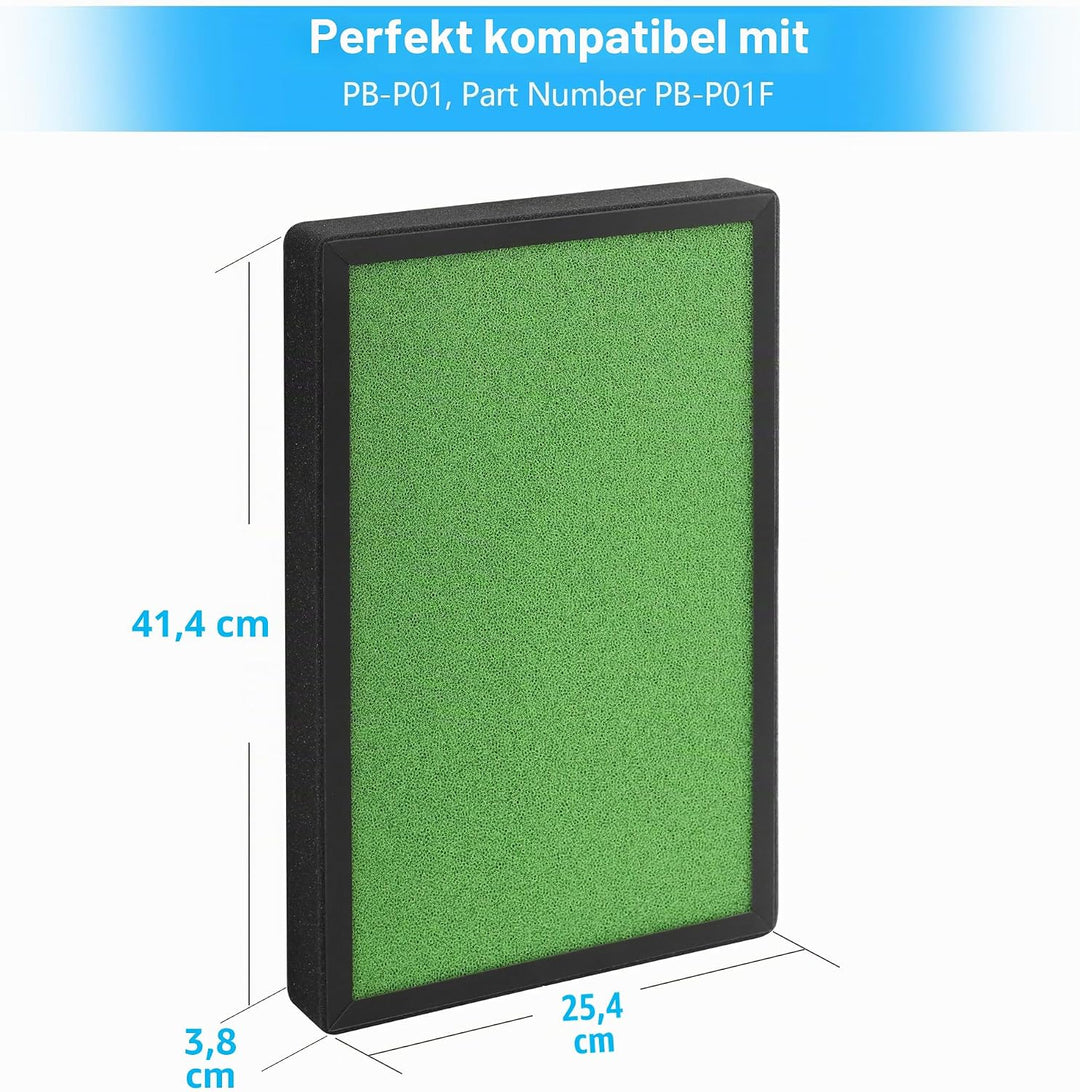 PB-P01 Ersatzfilter, kompatibel mit PB-P01 Luftreiniger, Teilenummer PB-P01F, 2 Stück 2-PACK, 2-PACK