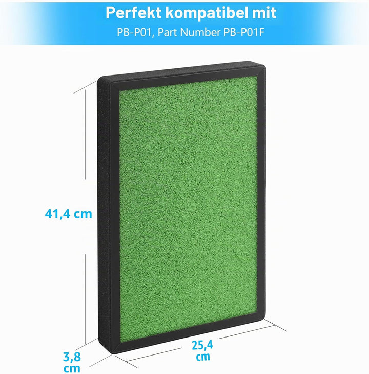 PB-P01 Ersatzfilter, kompatibel mit PB-P01 Luftreiniger, Teilenummer PB-P01F, 2 Stück 2-PACK, 2-PACK