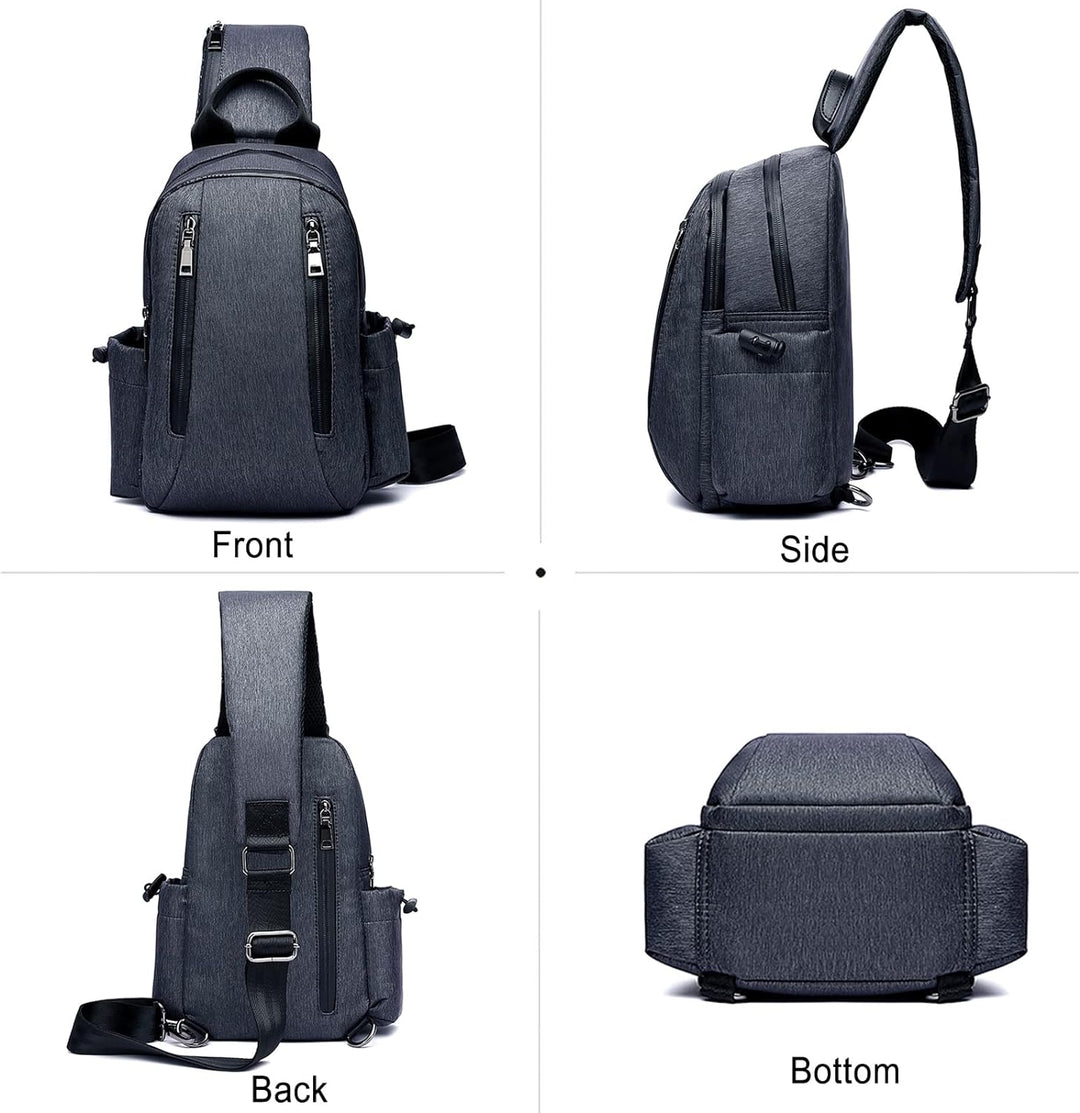 FANDARE Retro Brusttasche Sling Bag Sling Rucksack Schultertasche Crossbody Bag Business Umhängetasc