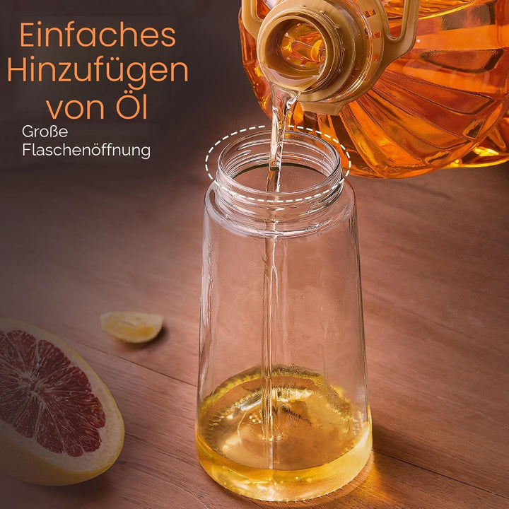 YARRAMATE 2 Stück 2 in 1 Ölsprüher für speiseöl, 470ml Öl Sprühflasche lebensmittelecht, Ölspray zum