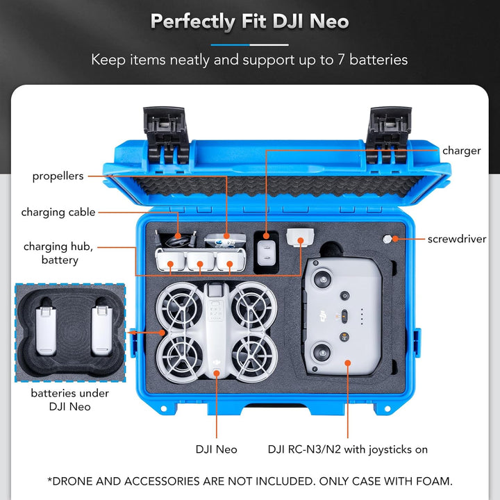 Lykus Titan N110 Wasserdicht Tasche/Koffer/Case für DJI Neo Combo, RC-N3/DJI RC 2, Unterstützung 7 A
