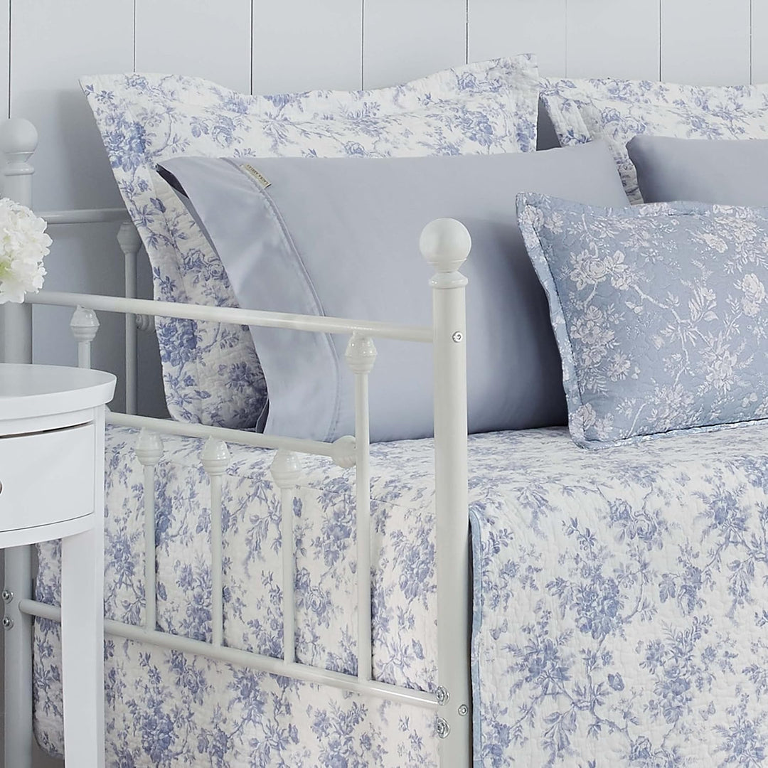 Laura Ashley Home – Tagesbett-Set, Blumen-Bettwäsche mit passenden Kissenbezügen und Kissenbezug, He