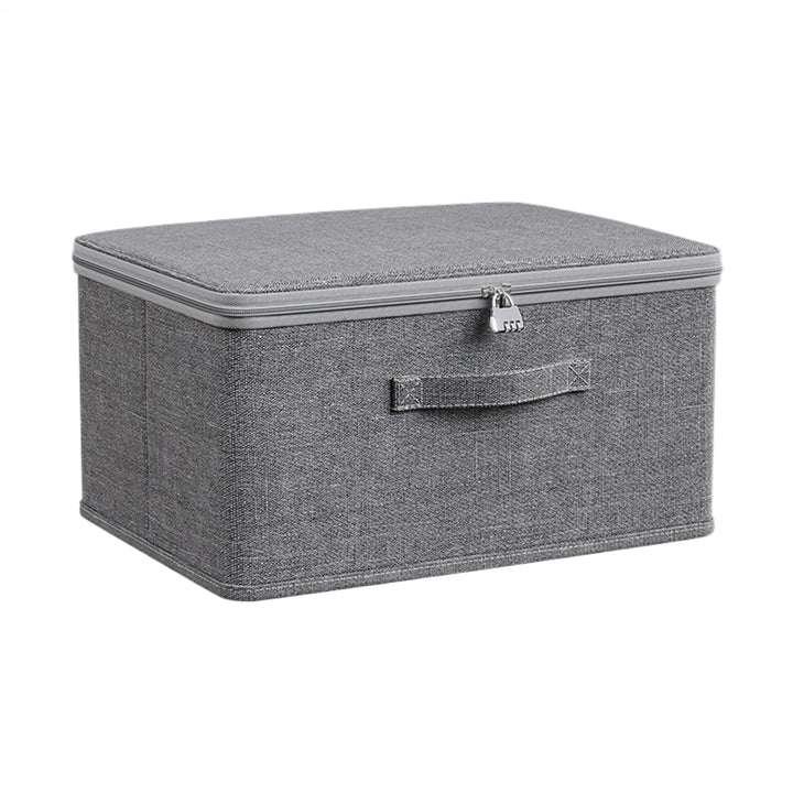 Verschliessbare Aufbewahrungsbox, 45x35x26cm Stoff Aufbewahrungsbox Mit Deckel, Faltbare Stoff Box,