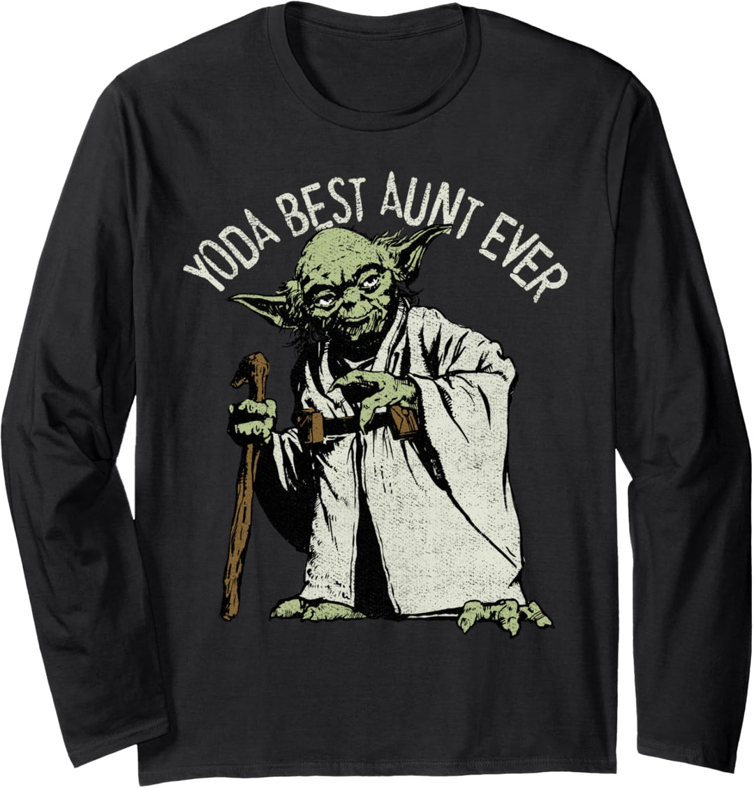 Star Wars Yoda Best Aunt Ever Portrait Langarmshirt