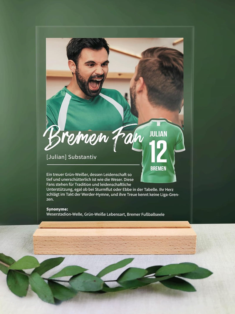 Bremen Geschenk personalisiert - Acryl Geschenk - Definition: Bremen Fan - Bremen Fanartikel, Bremen