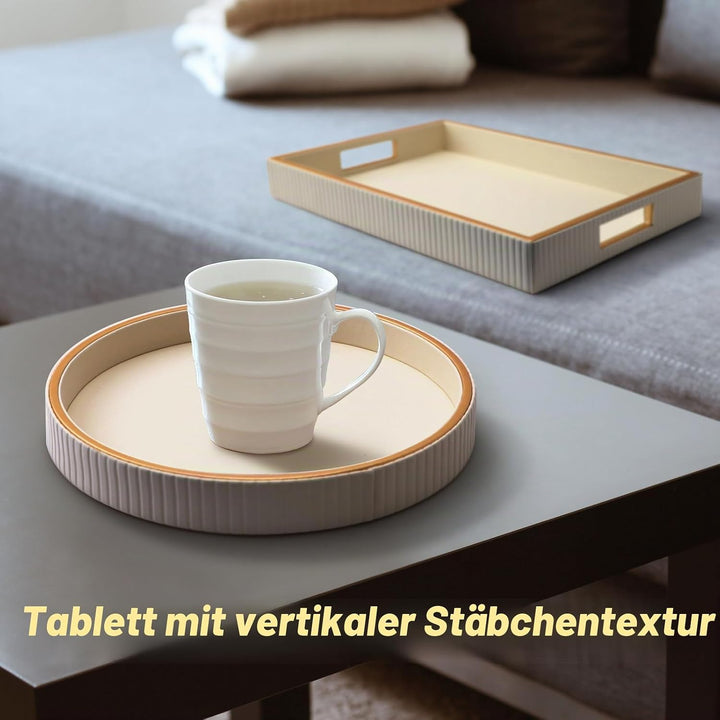 SANZIE Ledertablett, Schreibtisch-Aufbewahrung, Organizer, Premium-Serviertablett, dekoratives Table