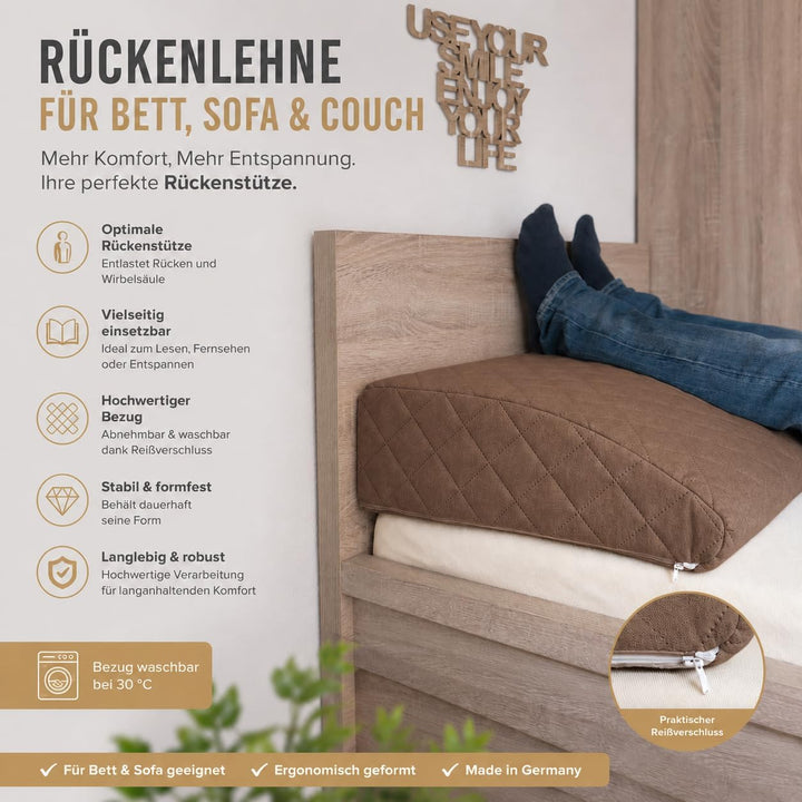 sabeatex® Rückenlehne für Bett, Sofakissen, Rückenkissen für Lounge-oder Palettenmöbel in 5 trendige