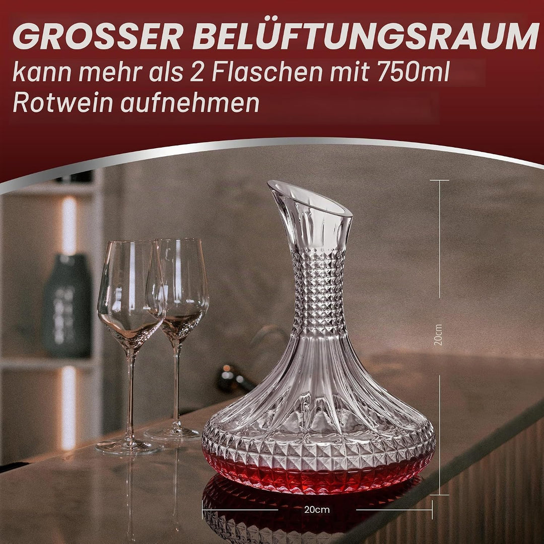 Paysky Dicker Weindekanter mit Geschenk-Box, Kristallglas, gravierter Dekanter, elegantes Geschenk u