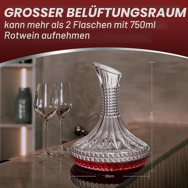 Paysky Dicker Weindekanter mit Geschenk-Box, Kristallglas, gravierter Dekanter, elegantes Geschenk u
