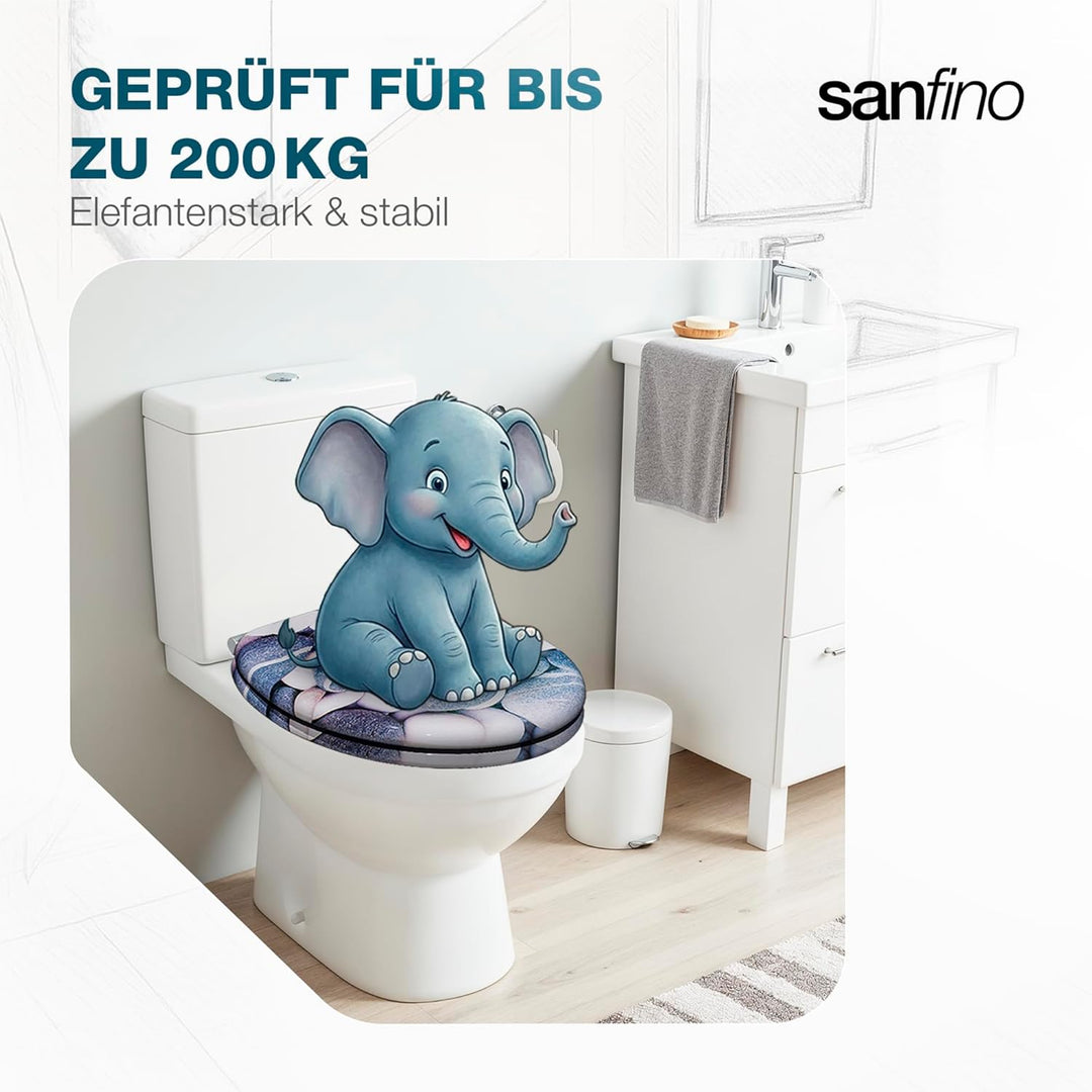 Premium WC Sitz mit Absenkautomatik – hochwertige Toilettendeckel aus Holz, viele bunte Motive, hohe