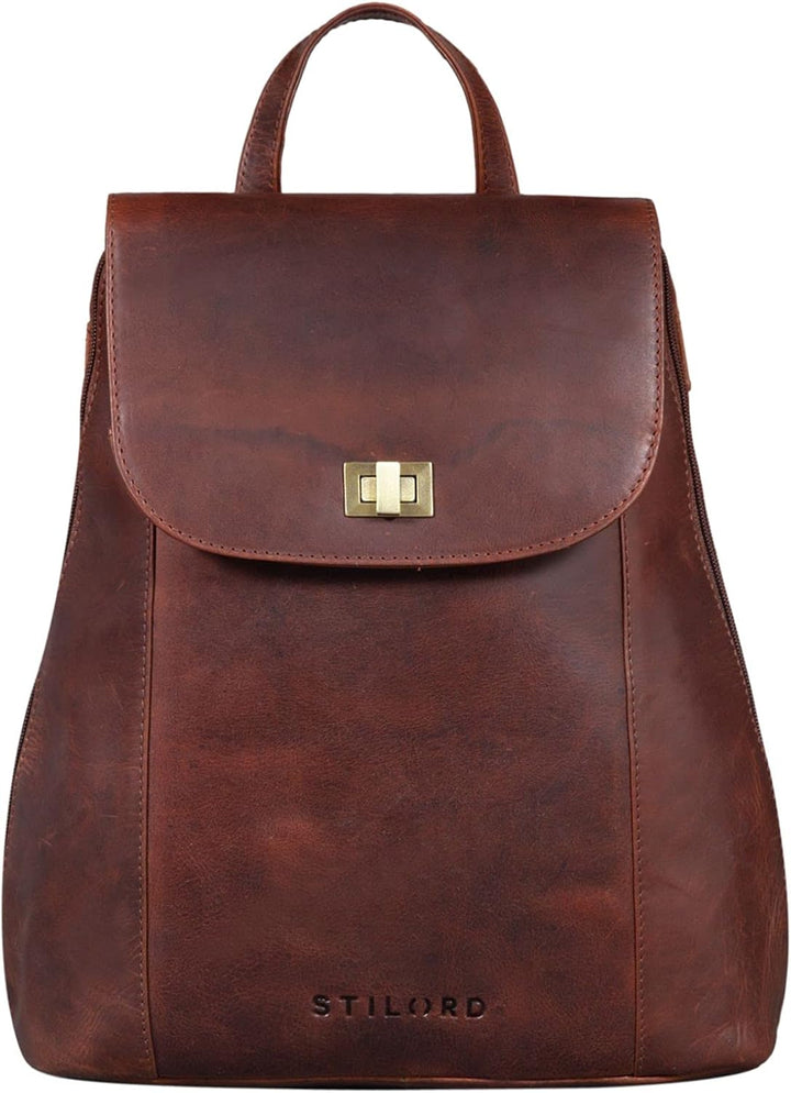 STILORD 'Victoria II' Lederrucksack Damen Vintage Rucksack für 13 Zoll MacBook DIN A4 Elegante Rucks