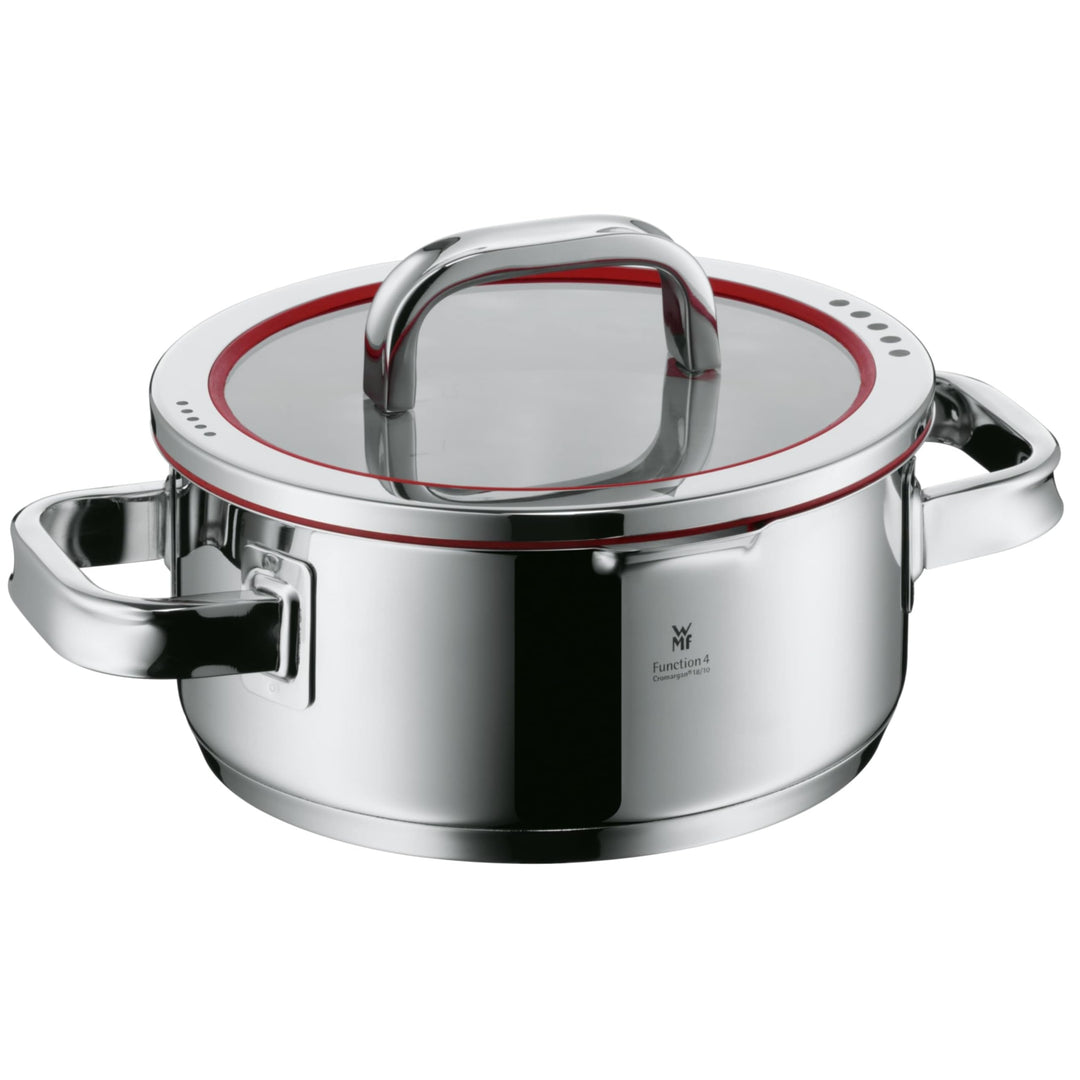 WMF Function 4 Kochtopf klein 20cm, Glasdeckel, Bratentopf Induktion 2,5l, Cromargan Edelstahl polie