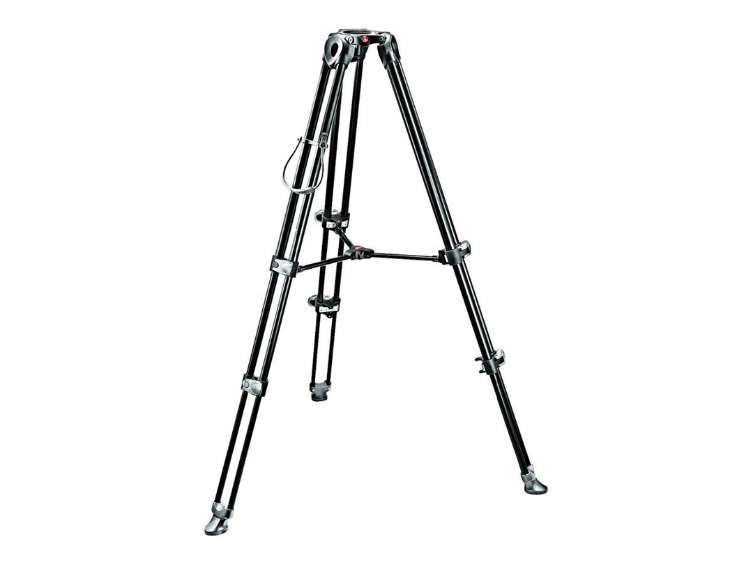 Manfrotto Aluminium Teleskop Doppelrohr Stativ MVT502AM mit 75 mm Halbschale schwarz Single, Single