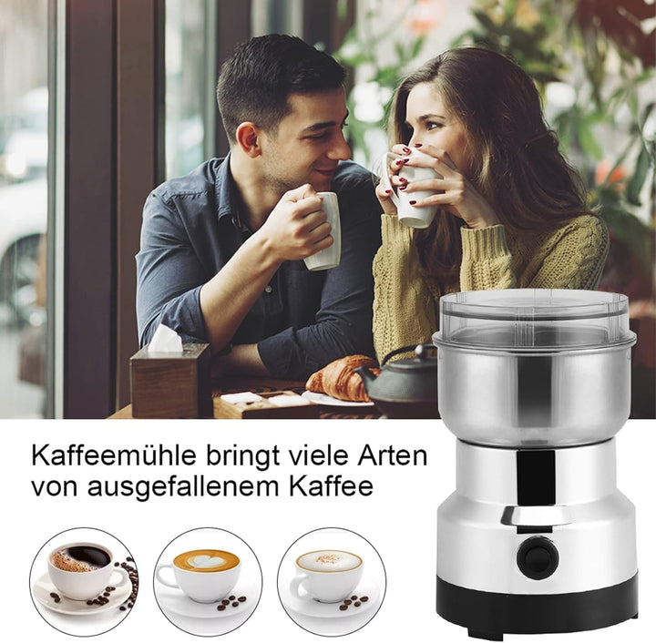 Kaffeemühle Elektrisch, Edelstahl Gewürzmühle Kaffee Mühle mit Schlagmesser, Multifunktionale Mühle,
