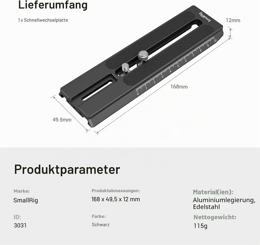 SMALLRIG RS2 RS3 RS3 Pro Extended Quick Release Plate erweiterte Schnellwechselplatte für DJI RS 2 /