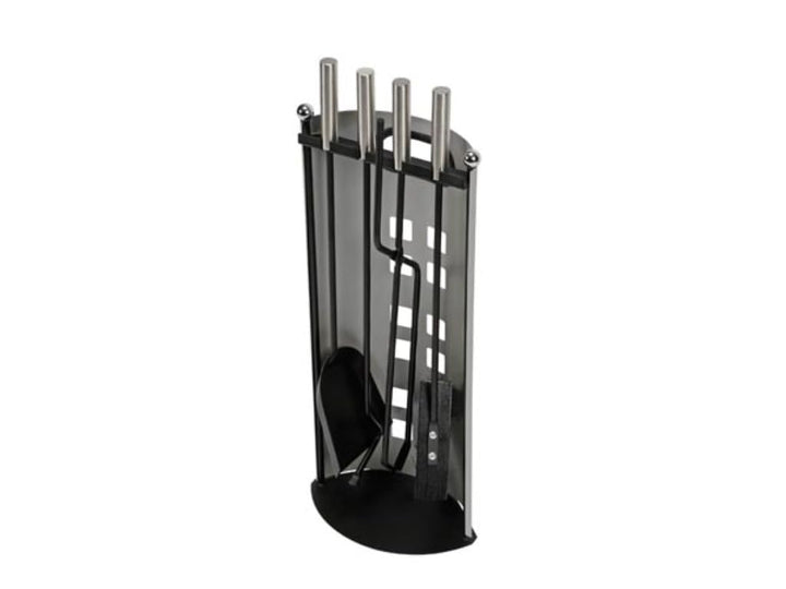 Velleman - BB50112 Kaminbesteck 58x22x14cm 5teilig Silber Kamingarnitur Kaminzubehör Ofen 177255