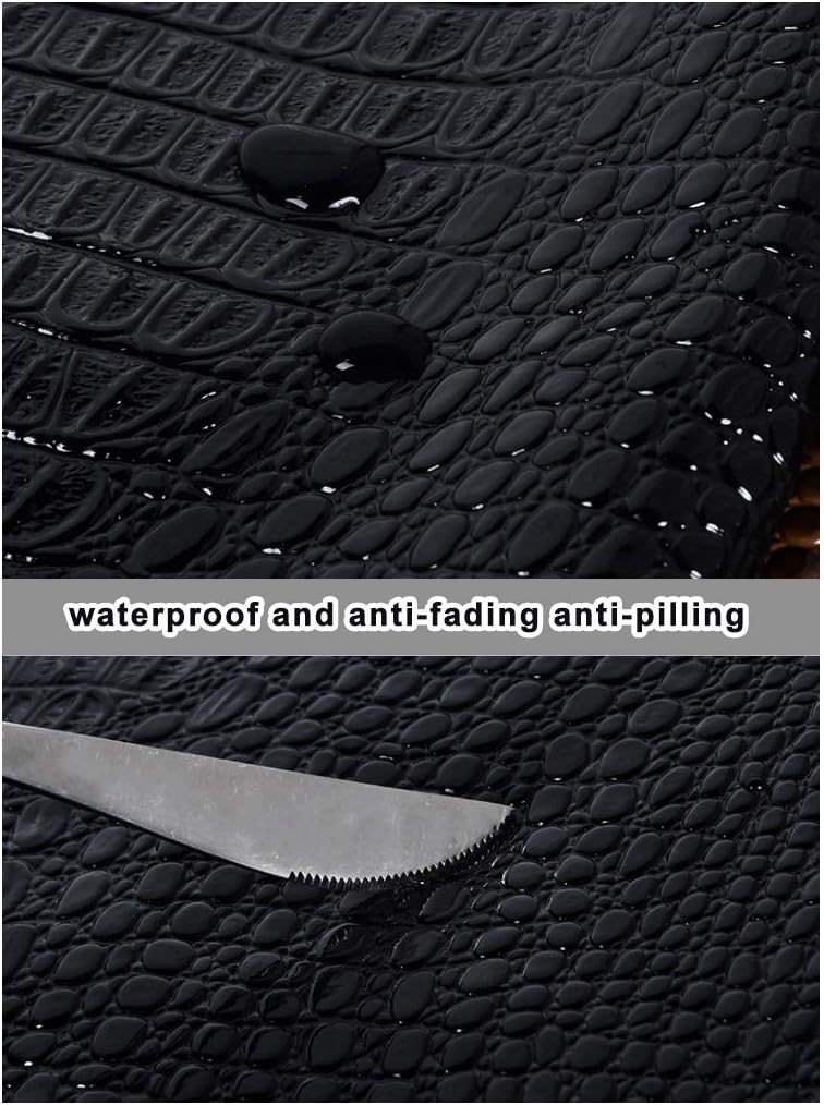 NIANTONG Kunstleder Stoff Krokodilmuster Glänzender PU-Kunstleder Polsterstoff Meterware 138 cm Brei