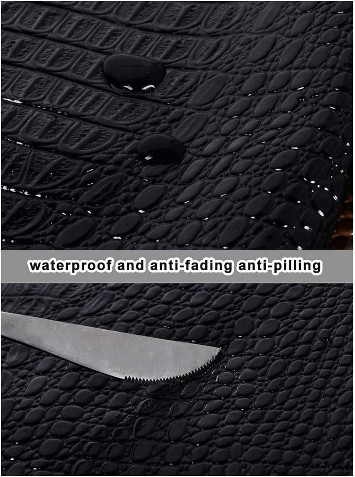NIANTONG Kunstleder Stoff Krokodilmuster Glänzender PU-Kunstleder Polsterstoff Meterware 138 cm Brei