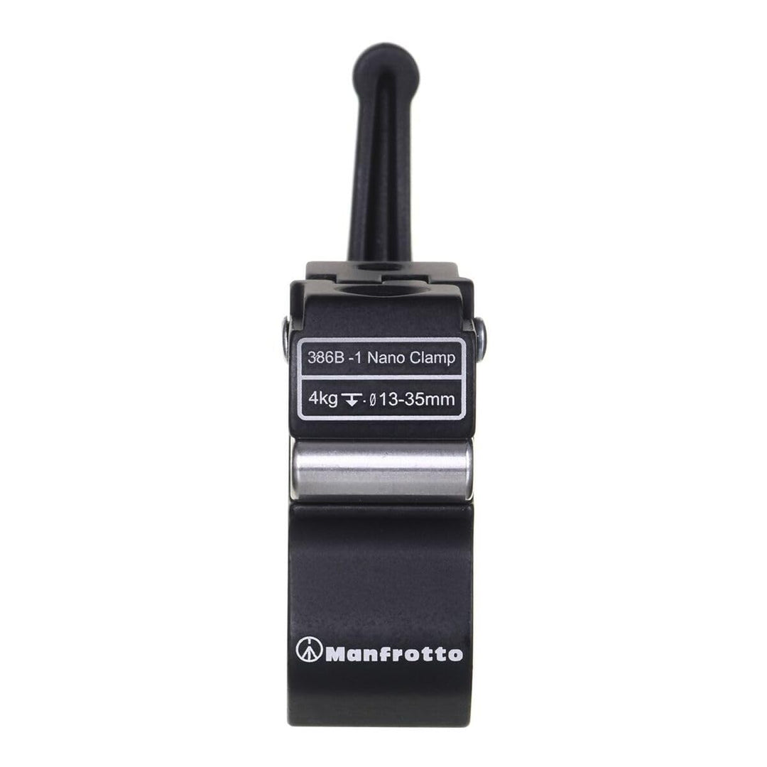 Manfrotto 386B-1 Nano-Clamp mit Kerbe für Verdehschutz Nano-Clamp mit Kerbe Single, Nano-Clamp mit K