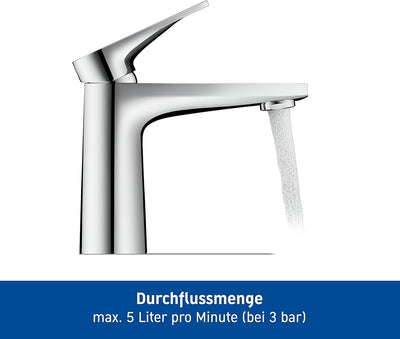 Duravit Tulum Waschtischarmatur, Grösse S (Auslauf Höhe 97 mm), Wasserhahn Bad mit Zugstangen-Ablauf