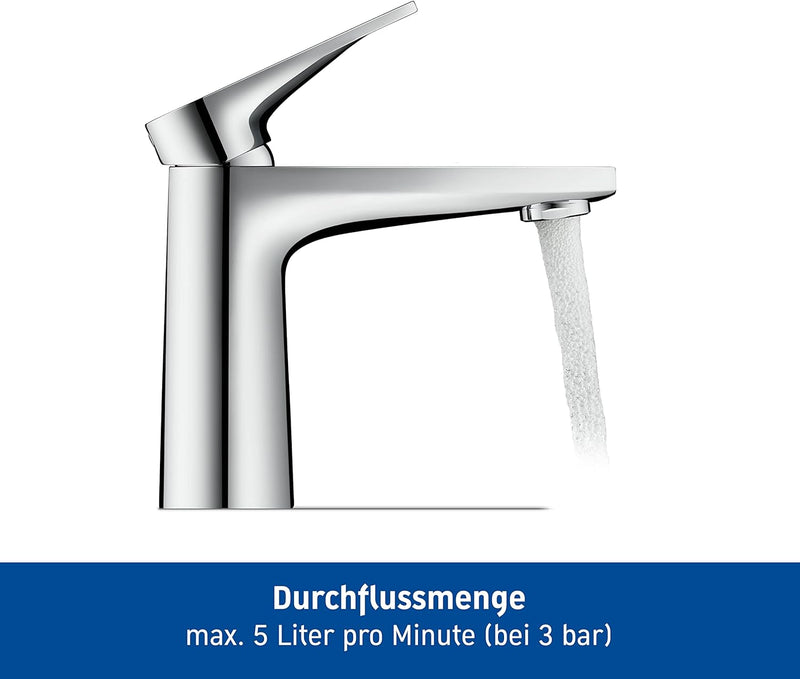 Duravit Tulum Waschtischarmatur, Grösse S (Auslauf Höhe 97 mm), Wasserhahn Bad mit Zugstangen-Ablauf