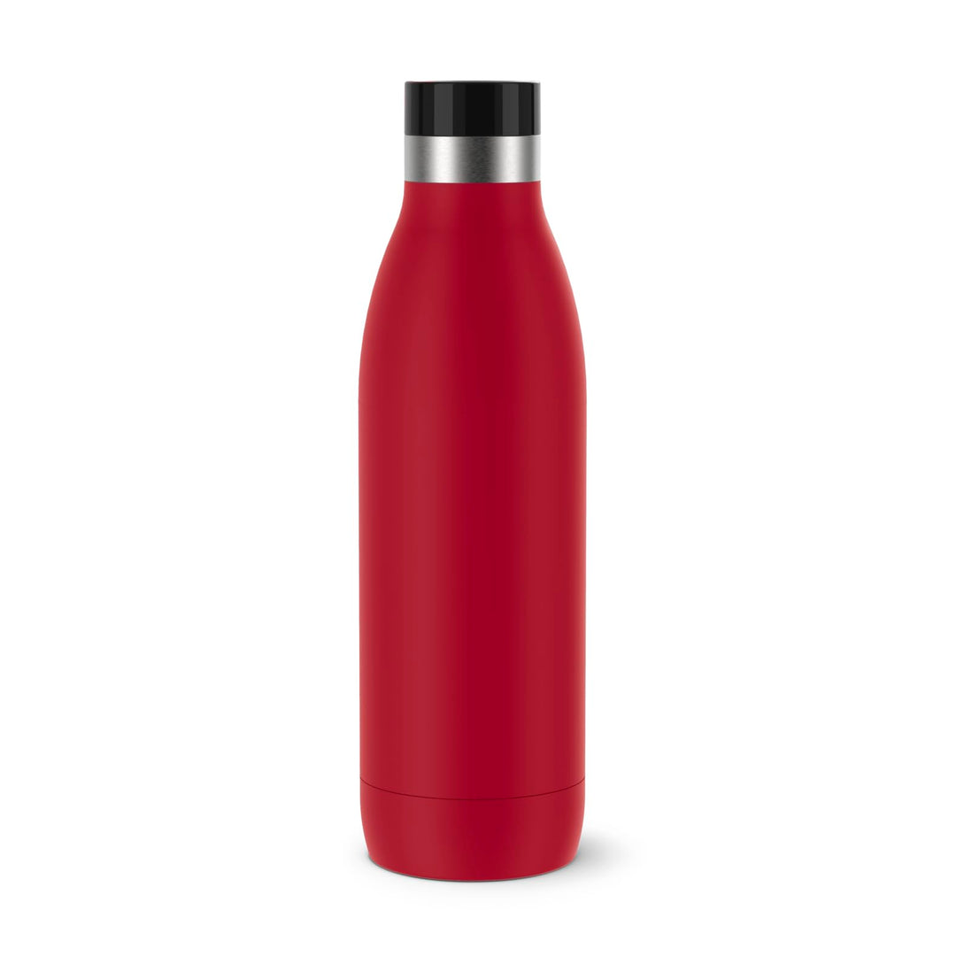 Emsa Bludrop Isolier-Trinkflasche, wiederverwendbar, Edelstahl, nachhaltig, Pulverbeschichtung, 360°