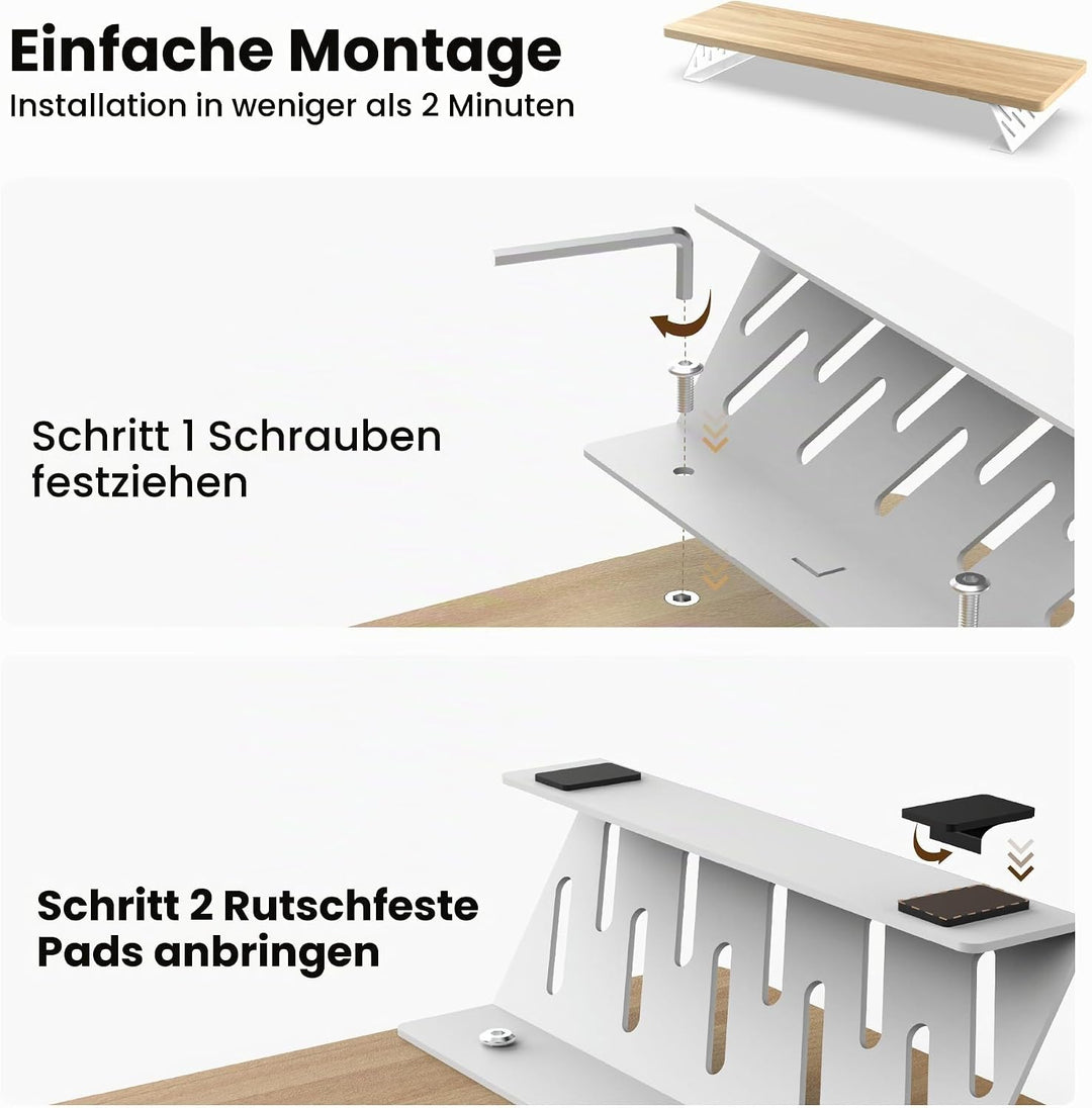 Fenge Dual Monitorständer mit Modernen Metallfüssen Multifunktionaler Bildschirmständer für Computer