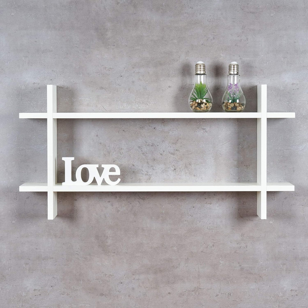 levandeo Regal BxH 98x48cm Holz Steckregal Weiss Wandregal Bücherregal Ablage Deko Holzregal Einrich