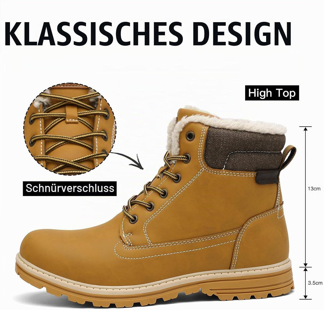 Mishansha Unisex Winterschuhe Herren Warme Gefütterte Winterstiefel Damen Wasserabweisend Wanderschu